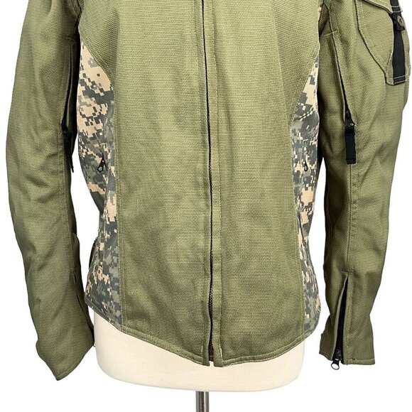 Power Trip Size L Tank Girl Motorcycle Jacket Tactical US Army Green Camo Womens - Picture 3 of 16